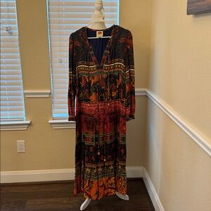 Farm Rio Mixed Patchwork Midi Dress Woman's Small